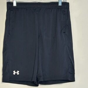 Under Armour Boys HeatGear Athletic Shorts w small white logo Size YXL Black